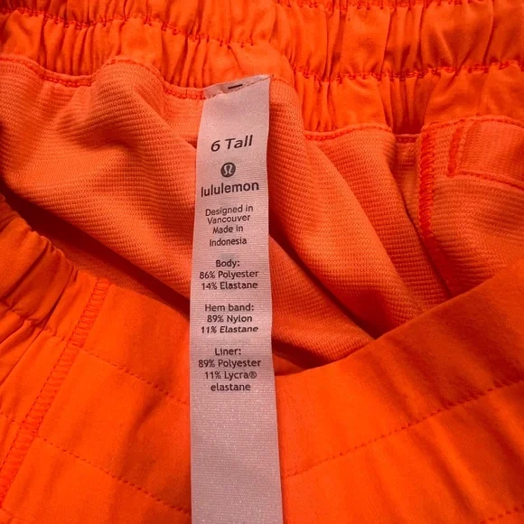 Lululemon Athletica Bright Orange Athletic Shorts - Picture 4 of 8